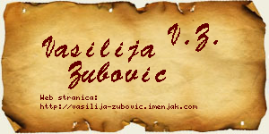 Vasilija Zubović vizit kartica